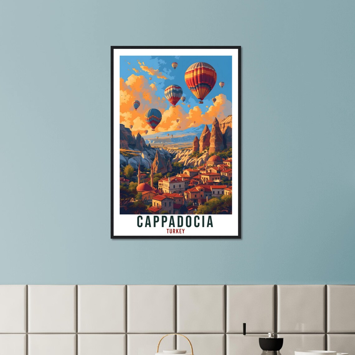 Cappadocia Turkey Hot Air Balloons Fairy Chimneys Travel Poster - Image 4