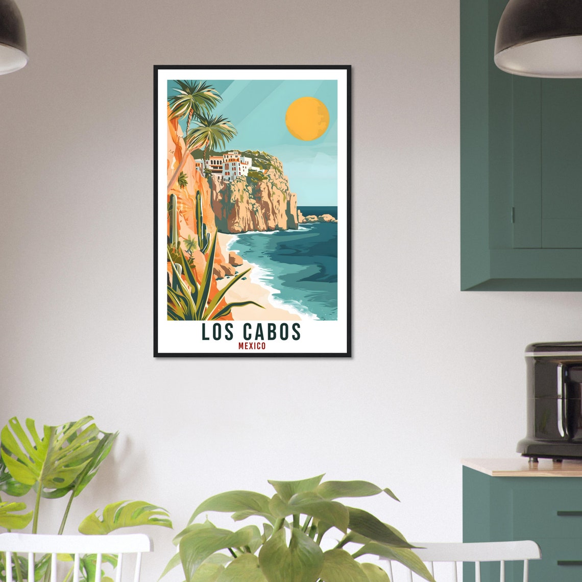 Los Cabos Mexico Dramatic Cliffs Desert Beach Cactus Coast Travel Poster - Image 3