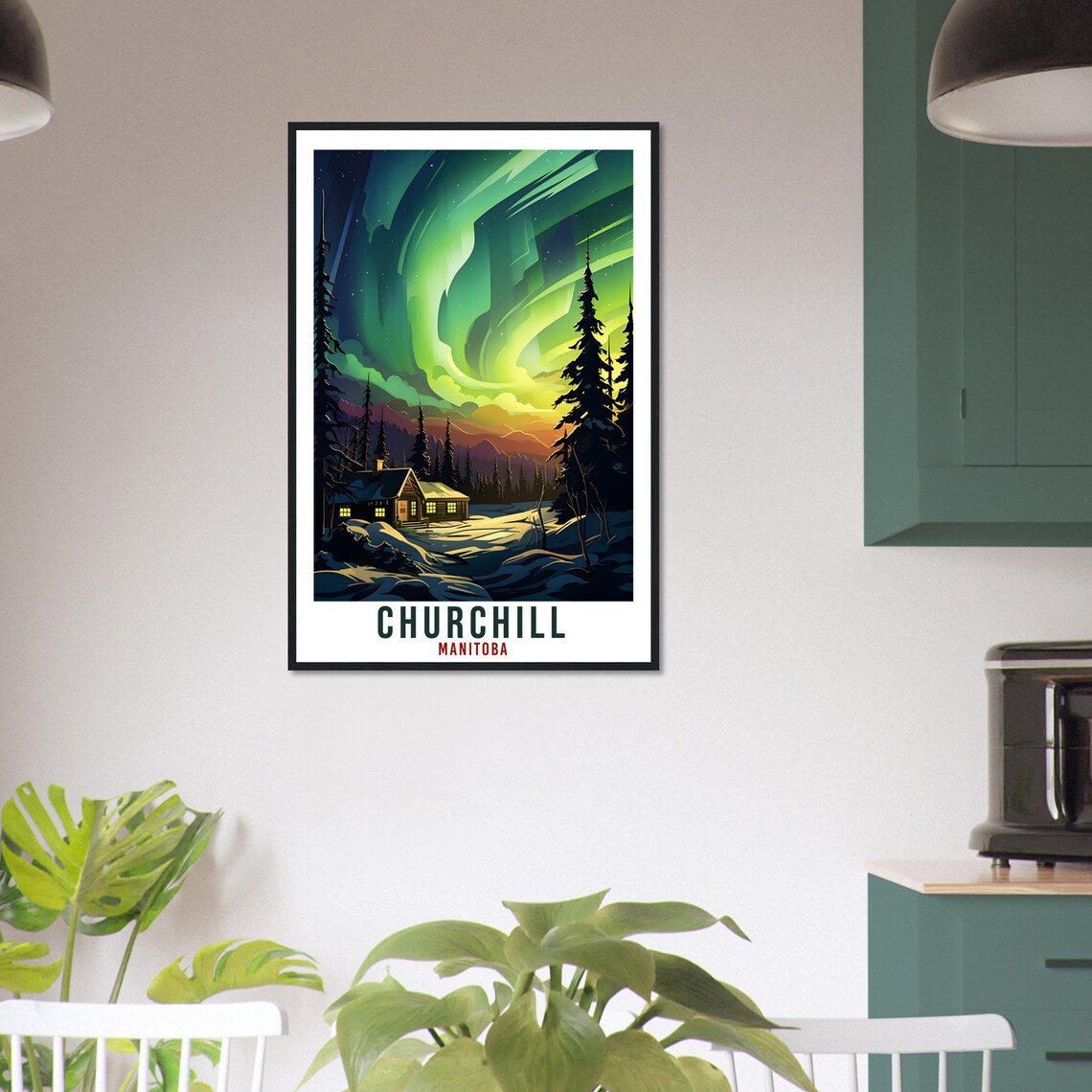 Churchill Travel Print Manitoba Northern Lights Wall Art Wall Hanging Travel Art Gift Churchill Travel Poster Canada Decor Artwork Art Lover - Image 2
