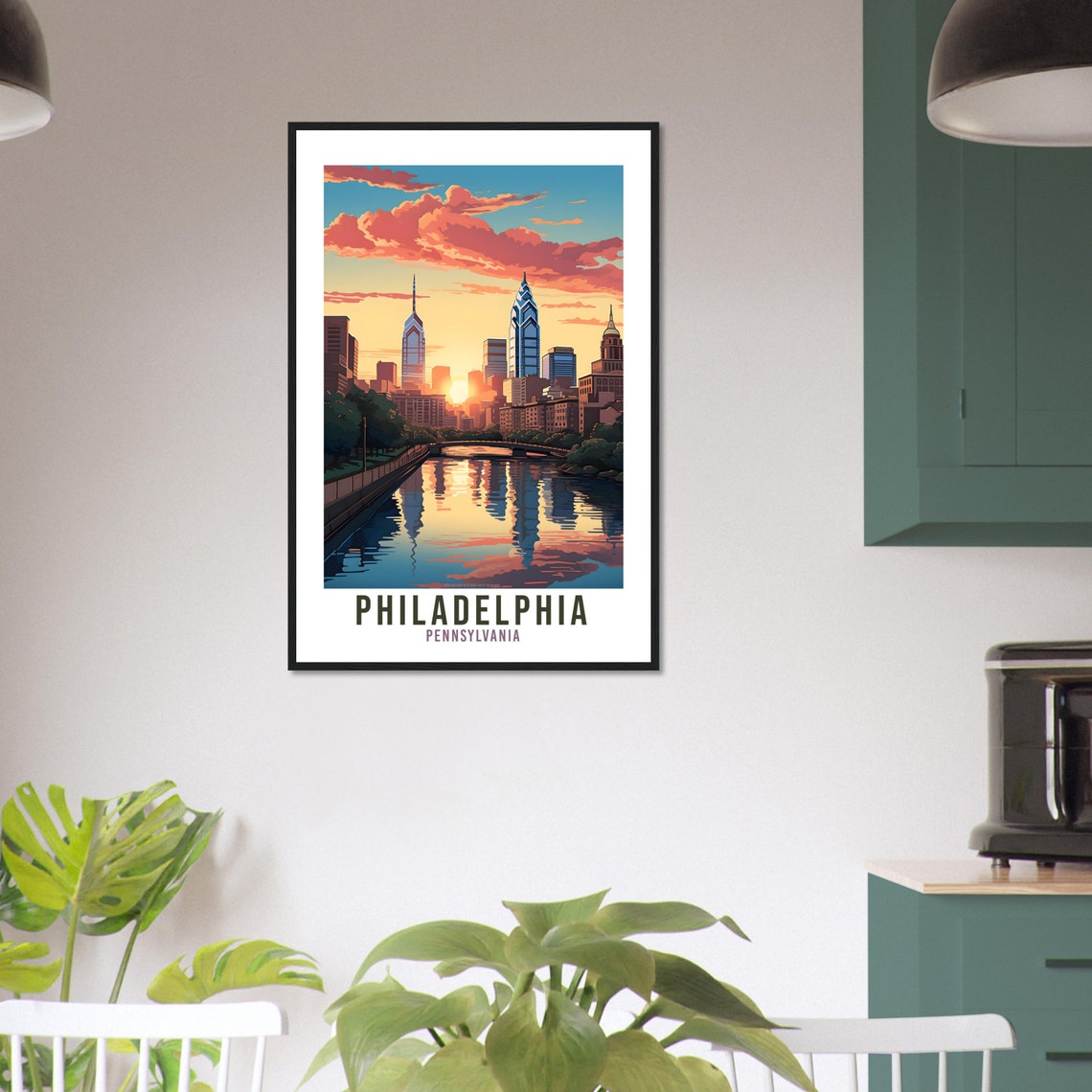 Philadelphia Travel Print Pennsylvania Wall Art Philadelphia Travel Poster Home Decor Philadelphia Art Lovers Gift Philadelphia Travel Art - Image 2