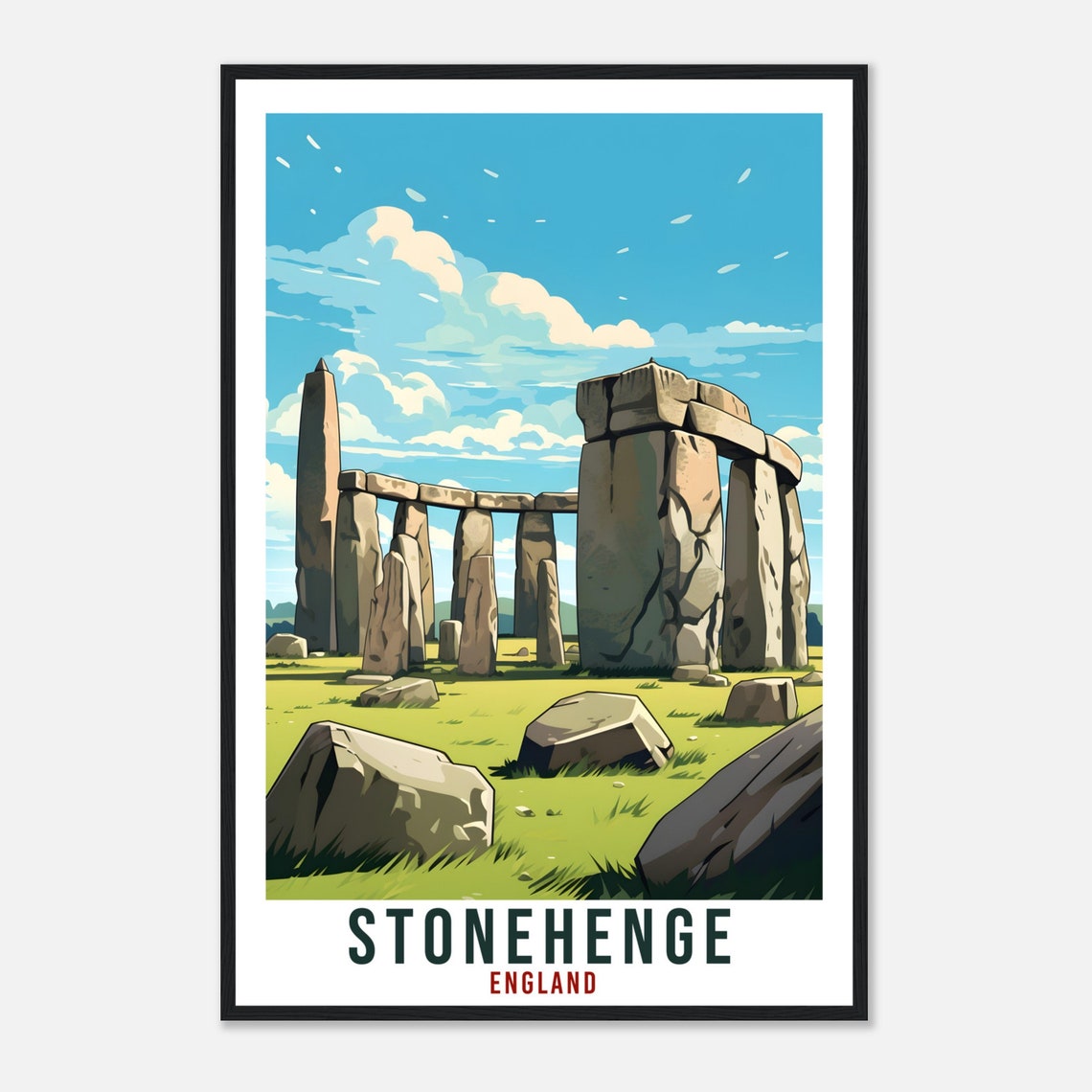Stonehenge England Ancient Stone Circle Retro Style Travel Poster - Image 4