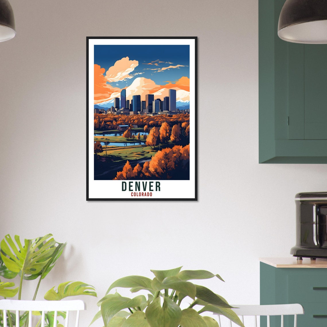 Denver Travel Print Colorado Home Decoration Usa City Wall Art Gift Wall Hanging Art Lover Colorado Artwork Denver Travel Poster Home Office - Image 3