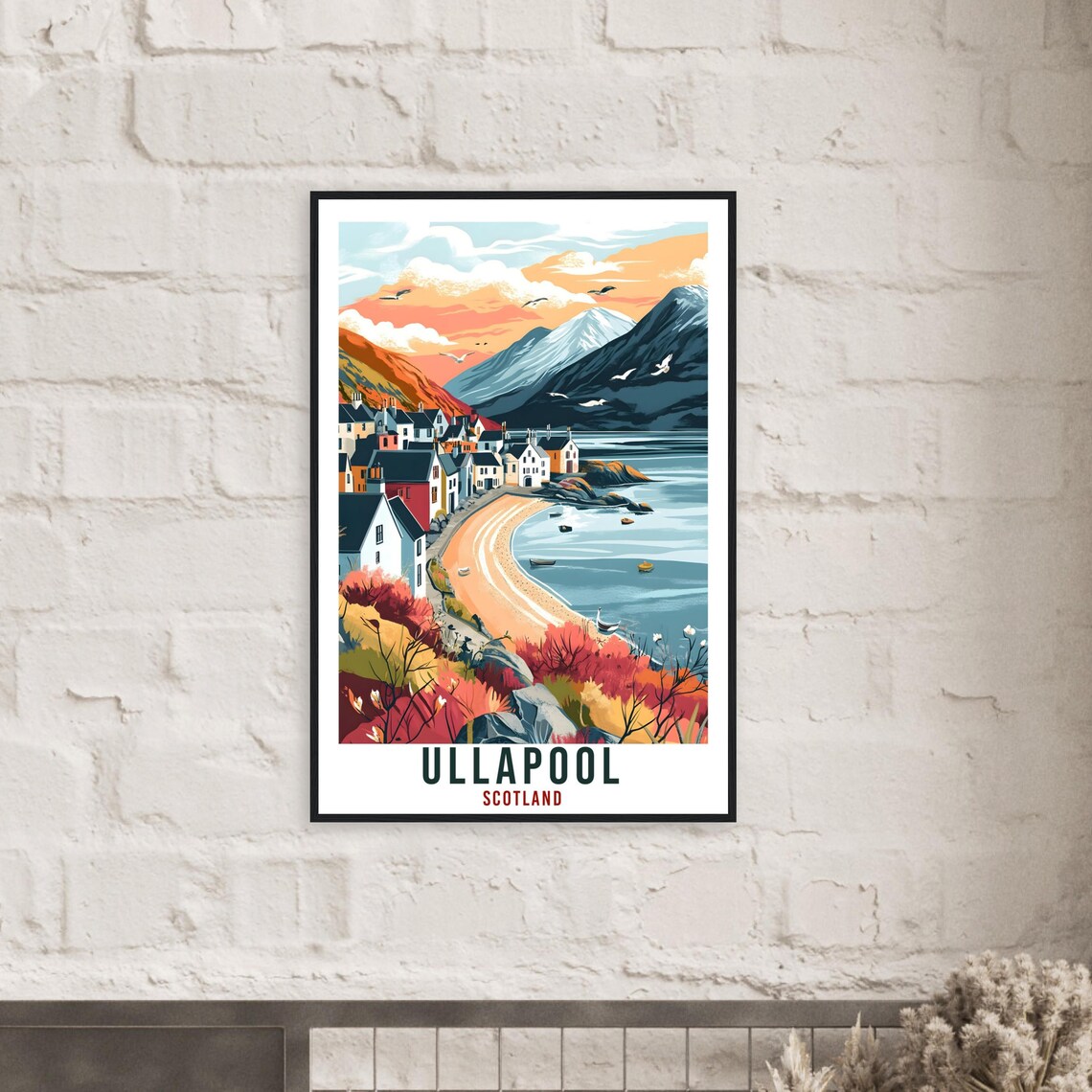 Ullapool Scotland Fishing Village Bay Sunset Vintage Travel Poster - Image 2
