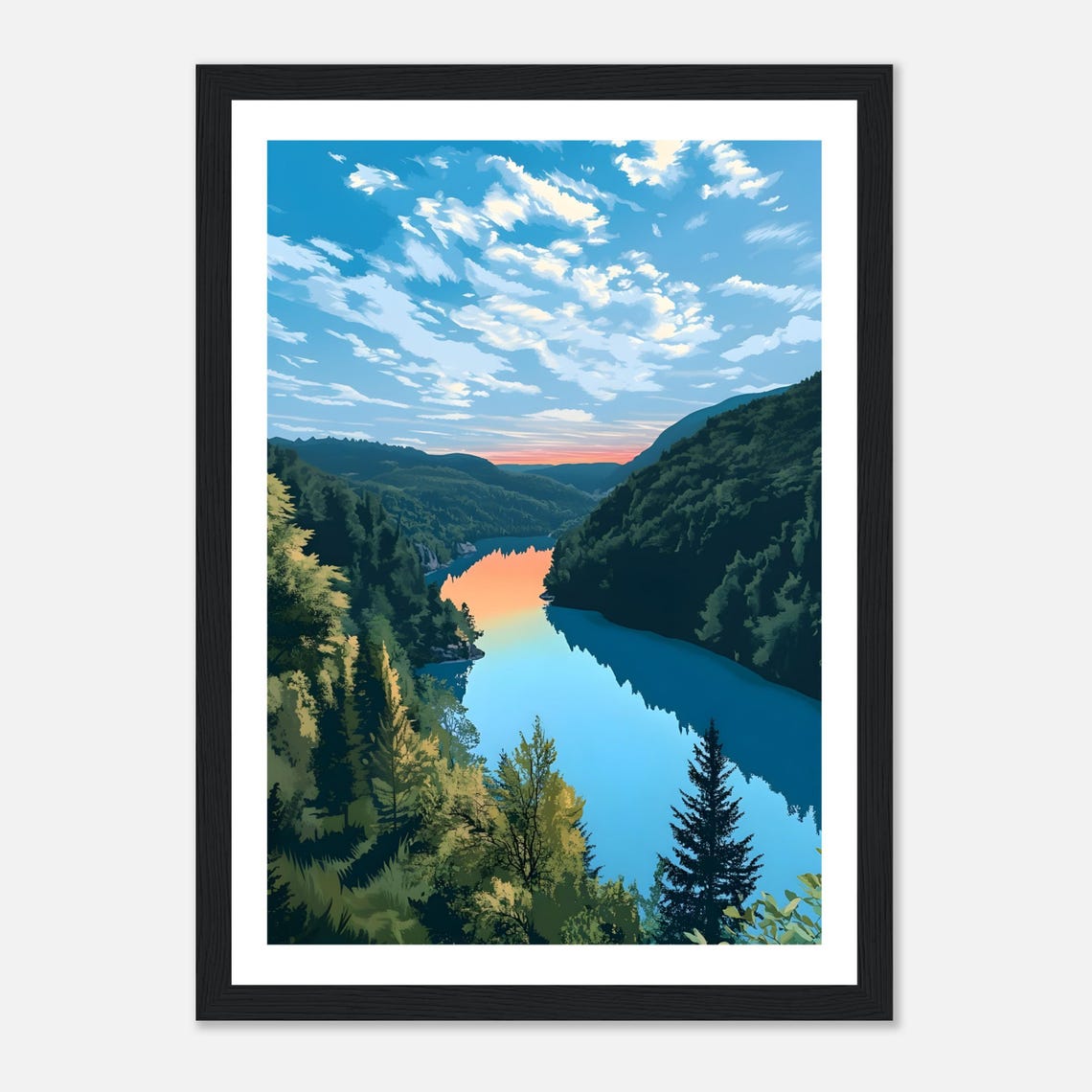 Plitvice Lakes National Park Sunset Valley Landscape Travel Poster - Image 4