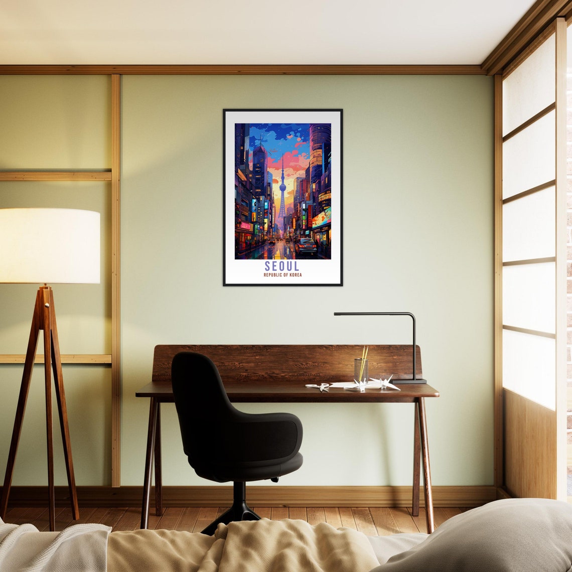 Seoul Travel Poster Seoul Wall Hanging South Korea Artwork Travel Print Wall Art Seoul Asia Home Decor Seoul South Korea Gift Travel Art - Image 3