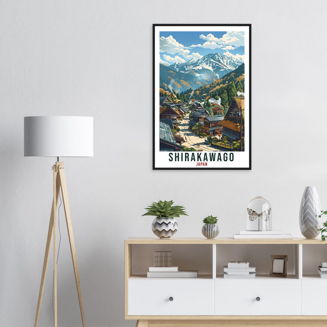Shirakawago Travel Print Japan Home Decoration Wall Art Gift Wall Hanging Art Lover Japanese Artwork Japan Shirakawago Travel Poster Print - Image 3