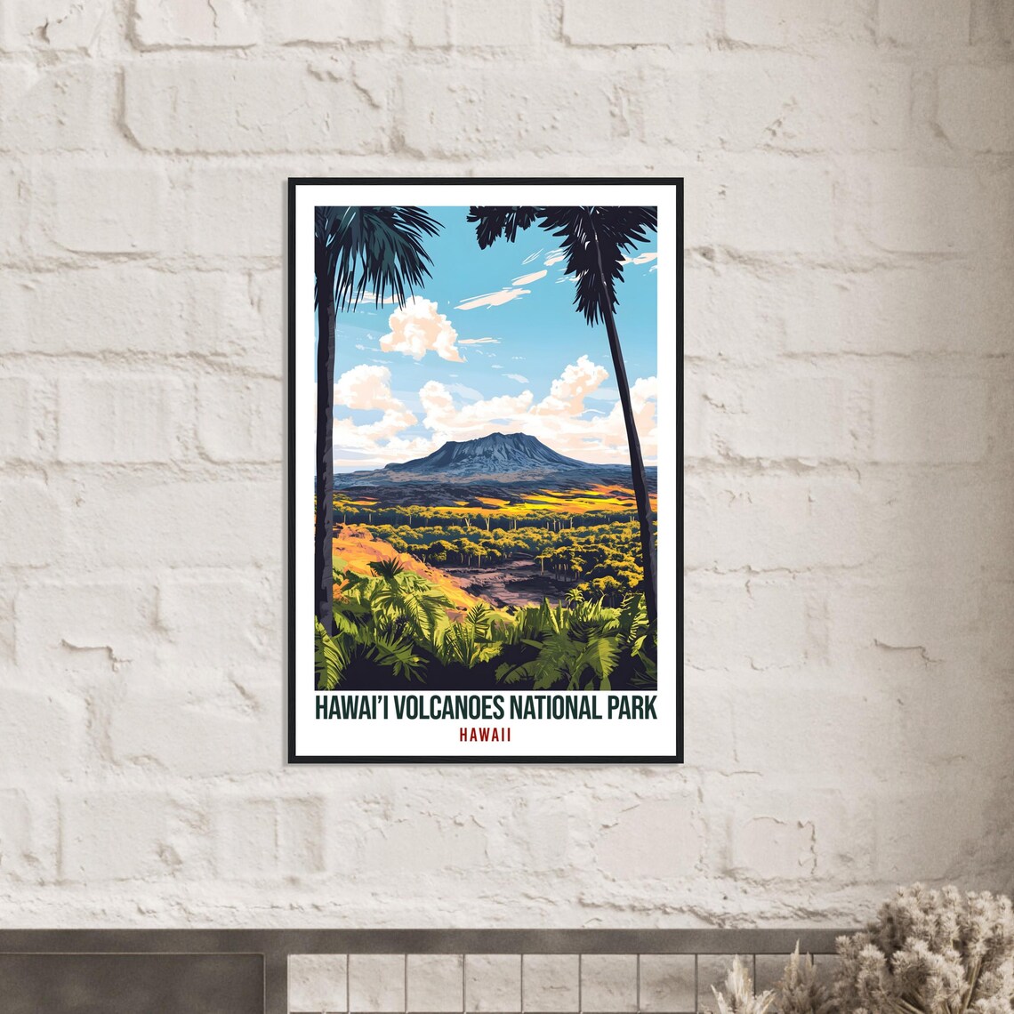 Hawaii Volcanoes National Park Crater Retro Vintage Travel Poster - Image 2