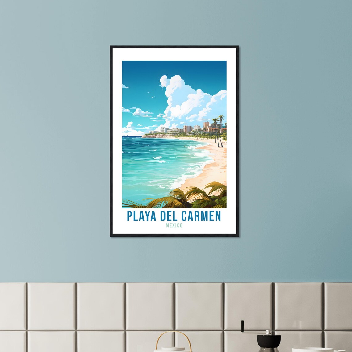 Playa Del Carmen Travel Poster, Mexico Coastal Print - Image 2