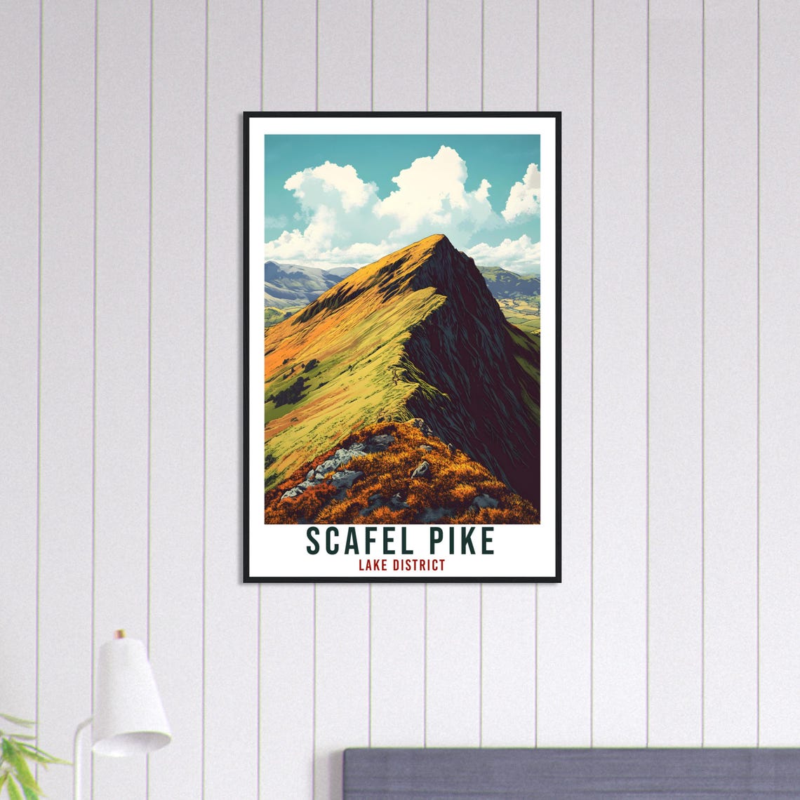 Scafel Pike Lake District Mountain Ridge Vintage Travel Poster - Image 3