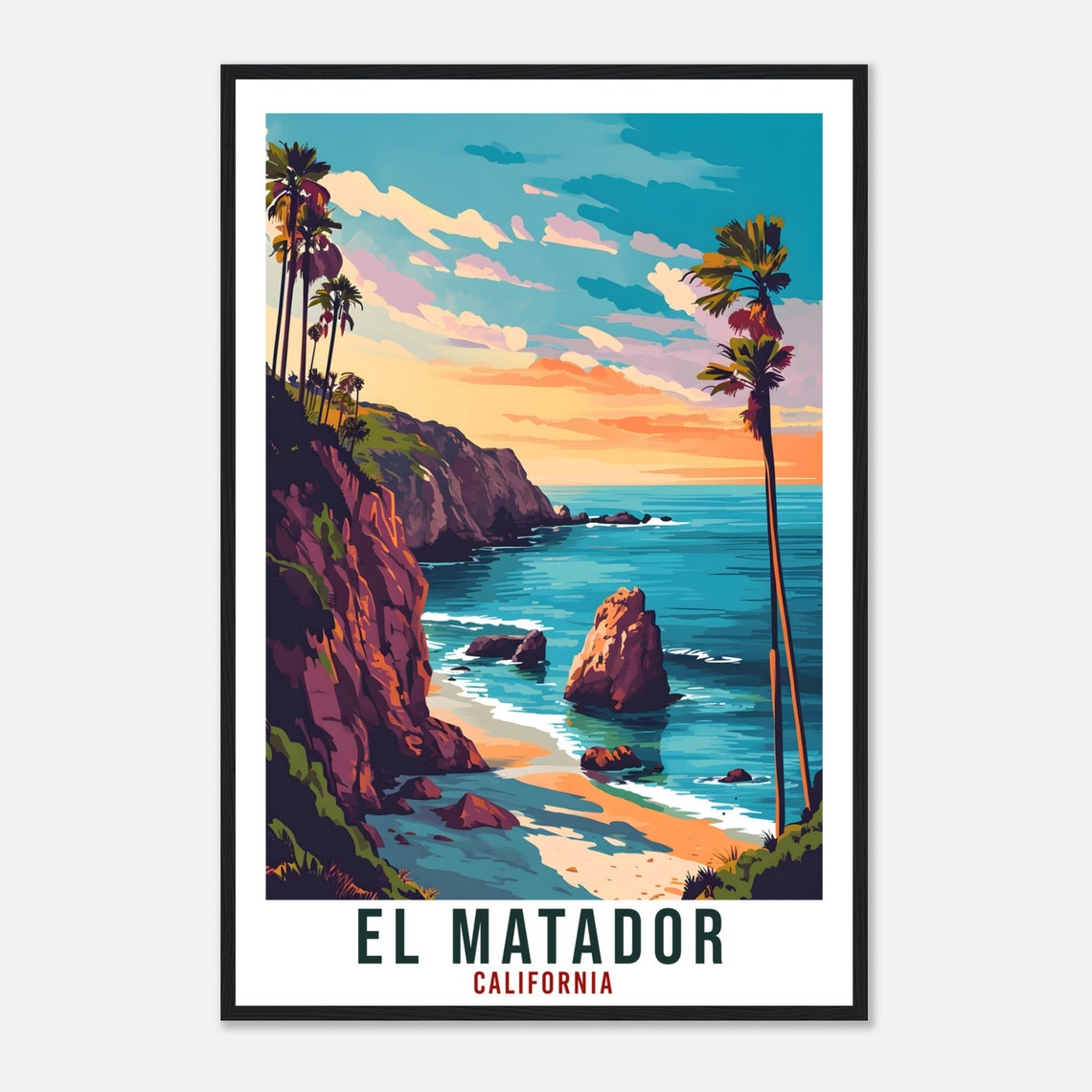 El Matador Travel Print California Home Decoration Usa City Wall Art Gift Wall Hanging Art Lover California Artwork El Matador Travel Poster - Image 4