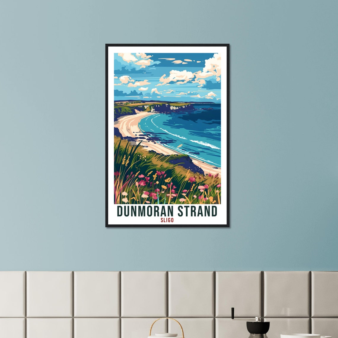 Dunmoran Strand Bay Wildflowers Coastal Cliffs Sligo Scenic Poster - Image 2