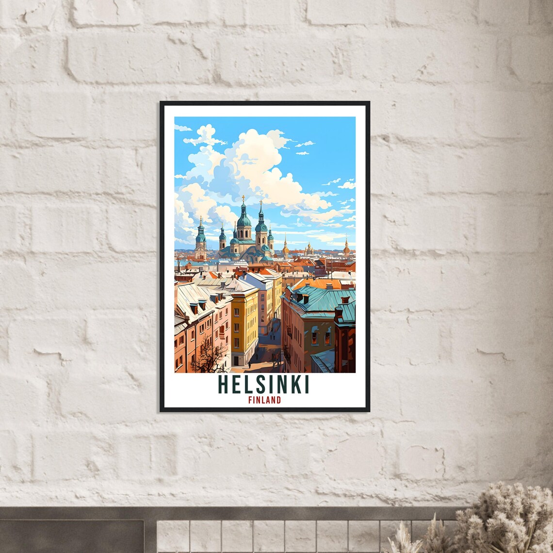 Helsinki Finland Onion Dome Cathedral Cityscape Vintage Travel Poster - Image 3