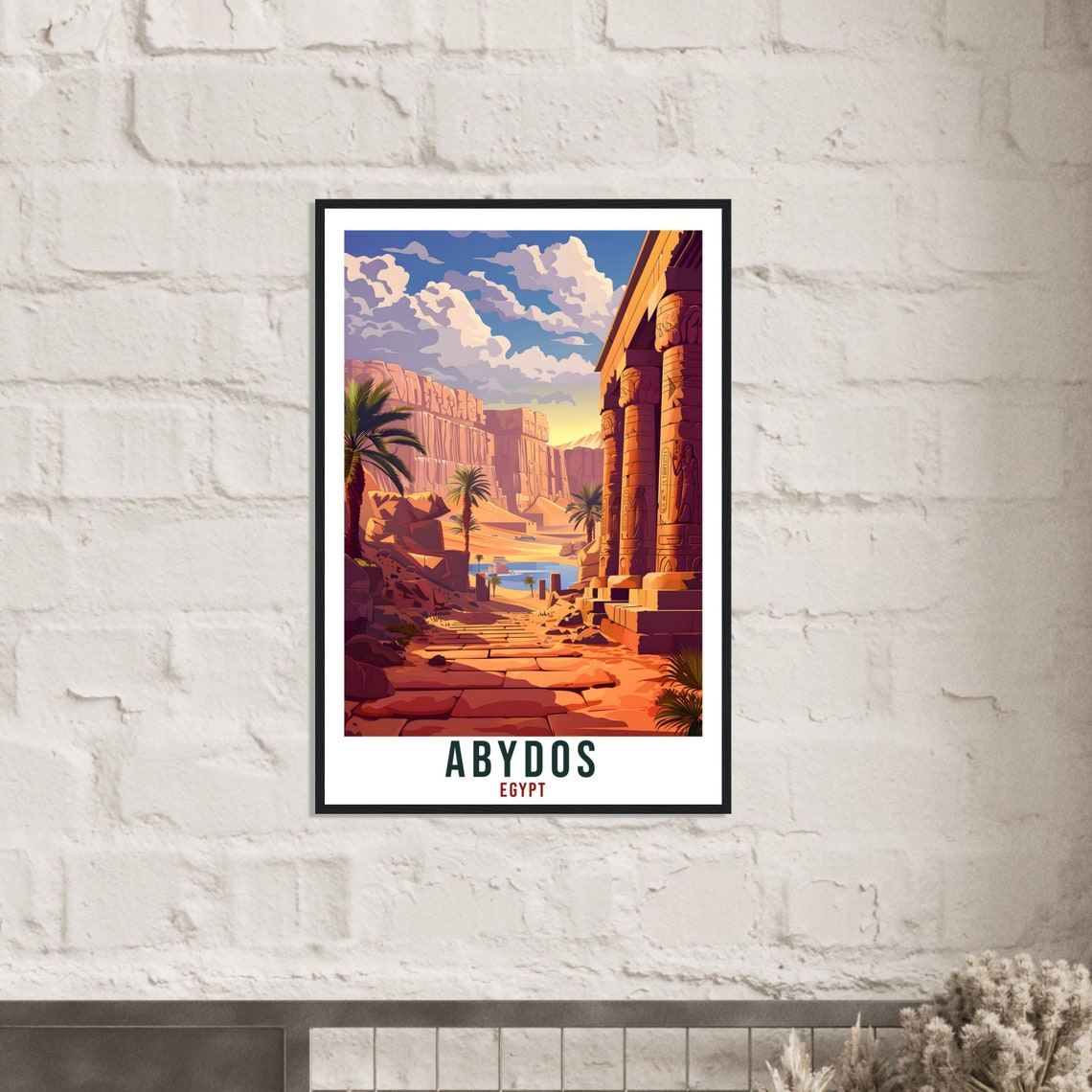 Abydos Egypt Ancient Temple Columns Hieroglyphs Desert Travel Poster - Image 2
