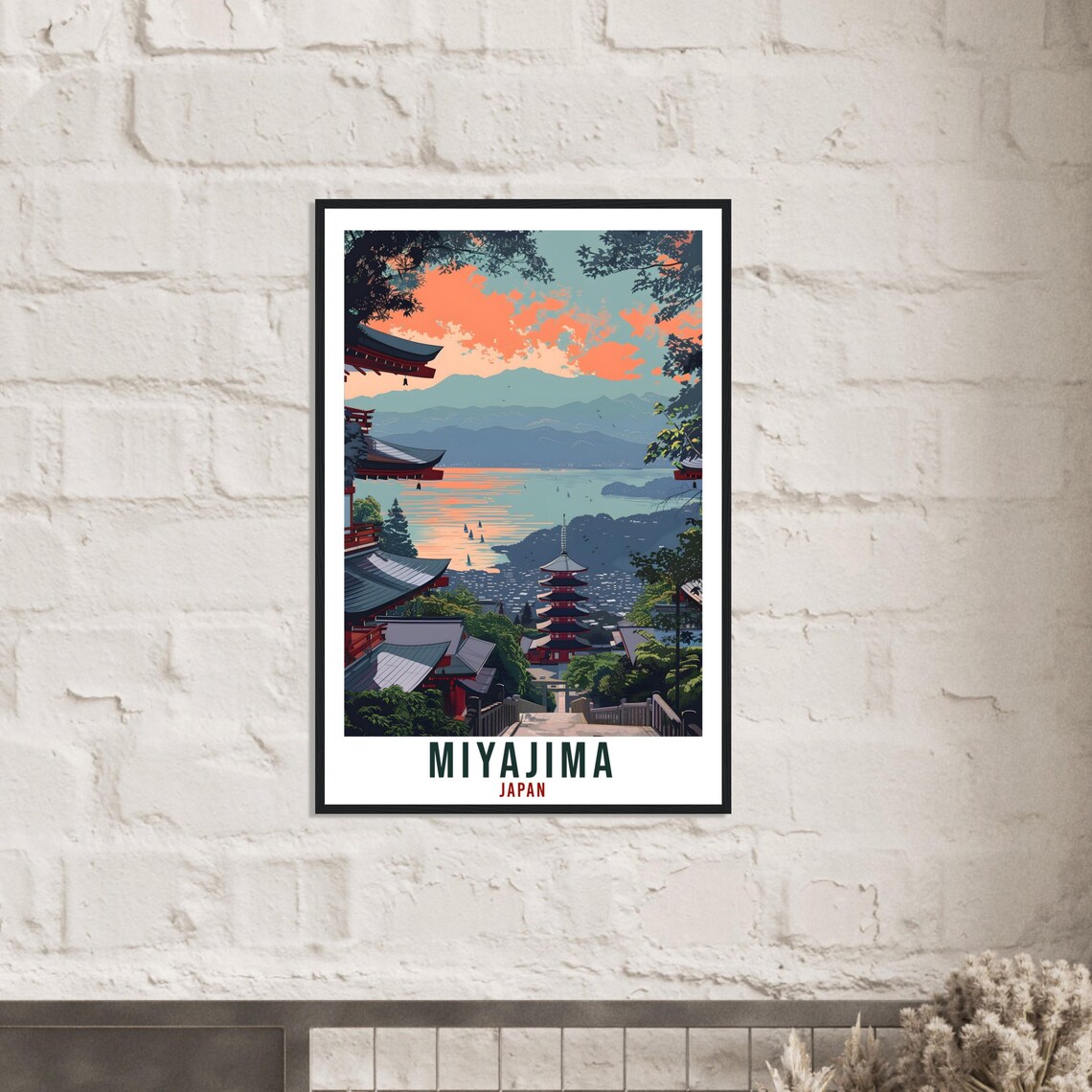 Miyajima Travel Print Japan Home Decoration Wall Art Gift Wall Hanging Art Lover Japanese Artwork Japan Miyajima Travel Poster City Print - Image 2
