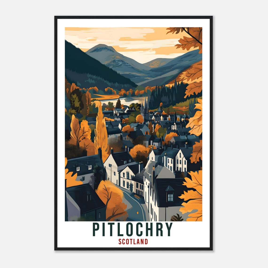 Pitlochry Travel Poster, Scotland Home Decor - Image 4