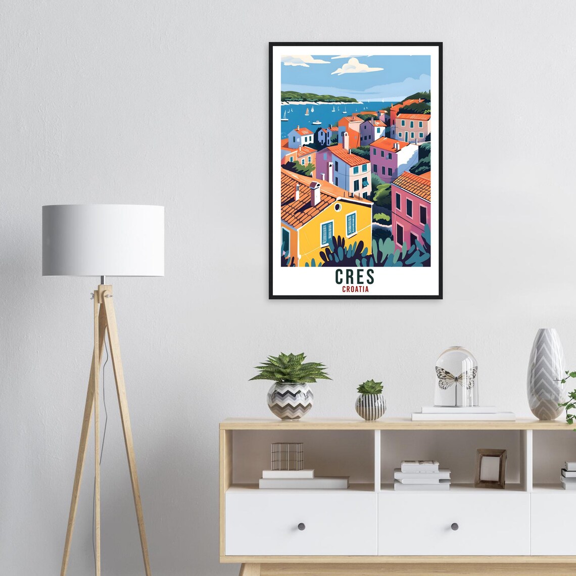 Cres Island Travel Poster, Croatia Landmark Art Print - Image 2