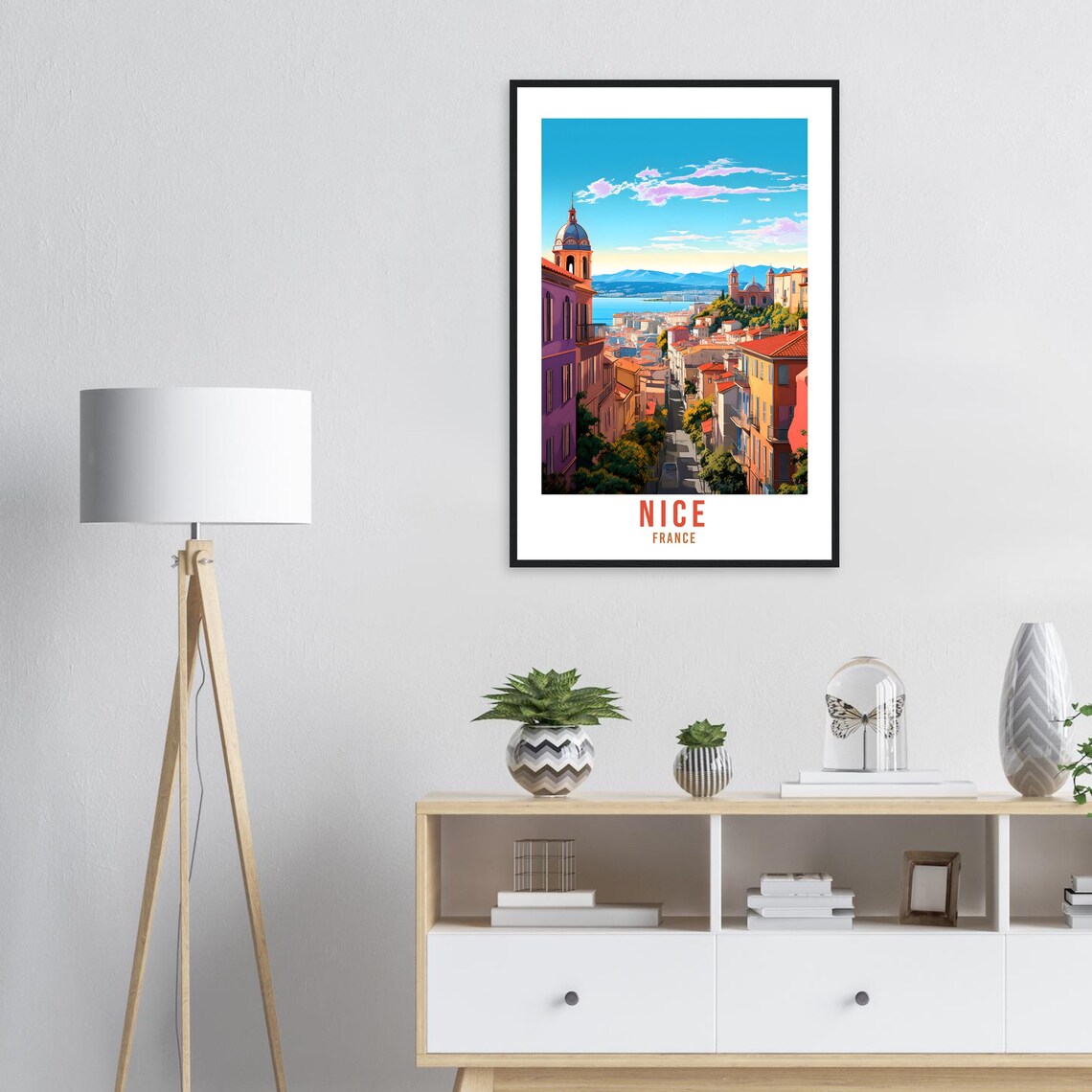 Nice France Mediterranean City Bay Cathedral View Travel Poster - Image 2