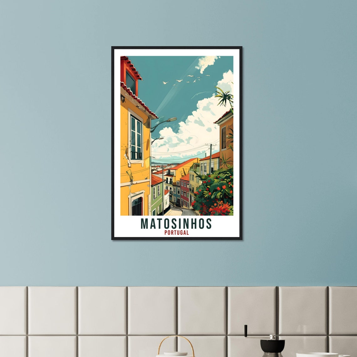 Matosinhos Travel Print Home Decoration Wall Art Wall Hanging Art Lover Portugal Artwork Portugal Matosinhos Travel Poster Holiday Print - Image 2