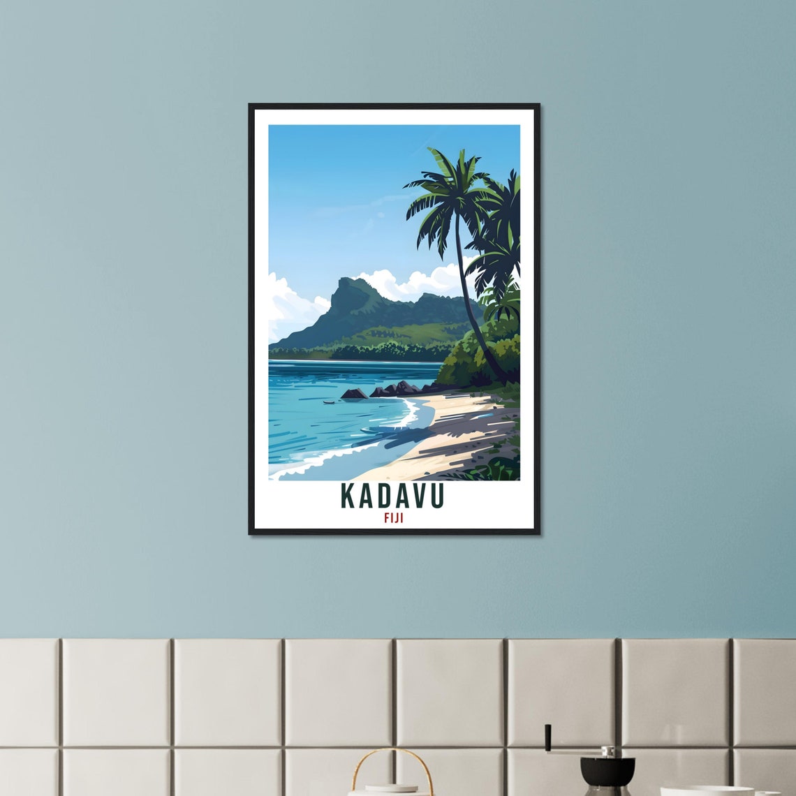 Kadavu Fiji Travel Print Fiji Wall Art Wall Hanging Home Dcor Kadavu Gift Fiji Islands Landmark Artwork Travel Art Fijian Travel Poster - Image 2