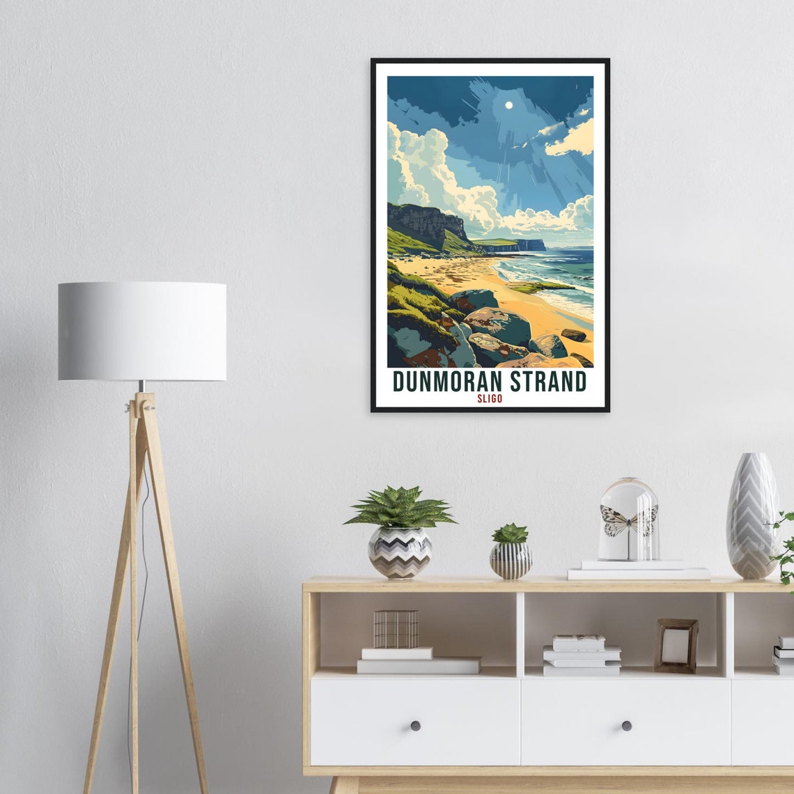 Dunmoran Strand Golden Beach Sea Cliffs Sligo Ireland Scenic Poster - Image 2