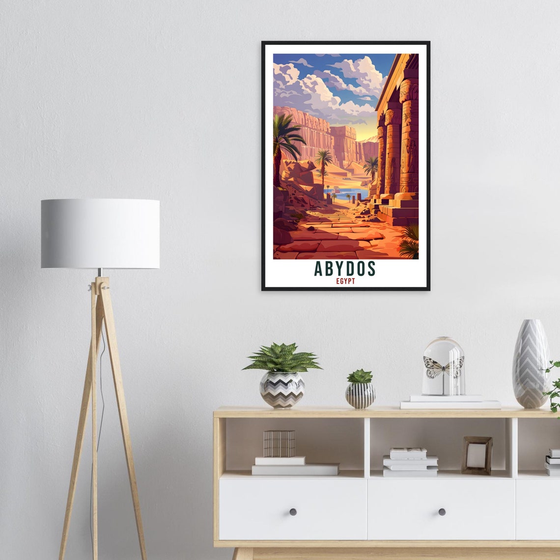 Abydos Egypt Ancient Temple Columns Hieroglyphs Desert Travel Poster - Image 3