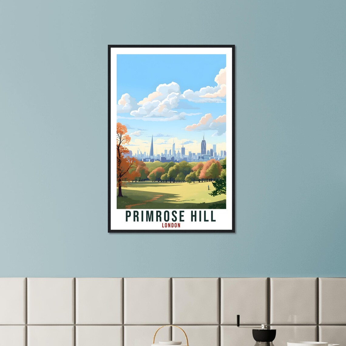 Primrose Hill London Travel Poster, Cityscape Artwork - Image 2