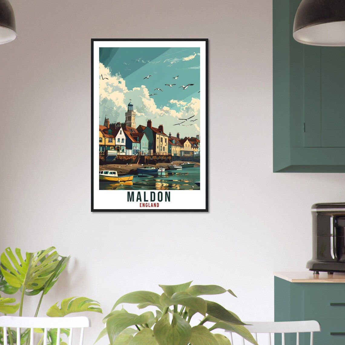 Maldon England Coastal Harbor Town Boats Vintage Travel Poster - Image 2