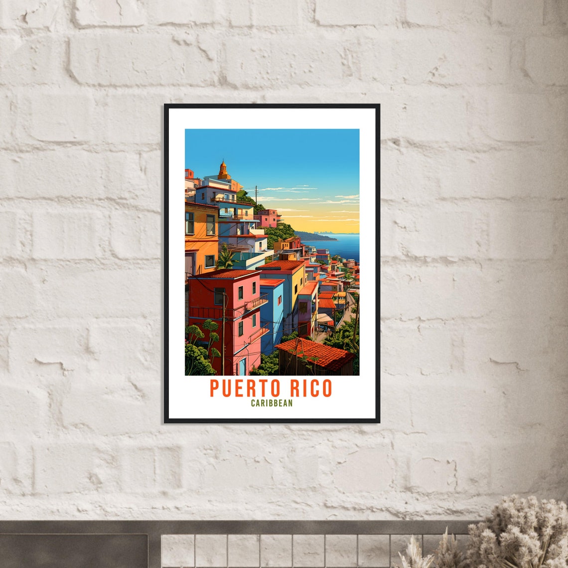 Puerto Rico Travel Print Wall Art Caribbean Sunset Wall Hanging Home Dcor Puerto Rico Gift Art Lovers San Juan Travel Poster Puerto Rican - Image 2