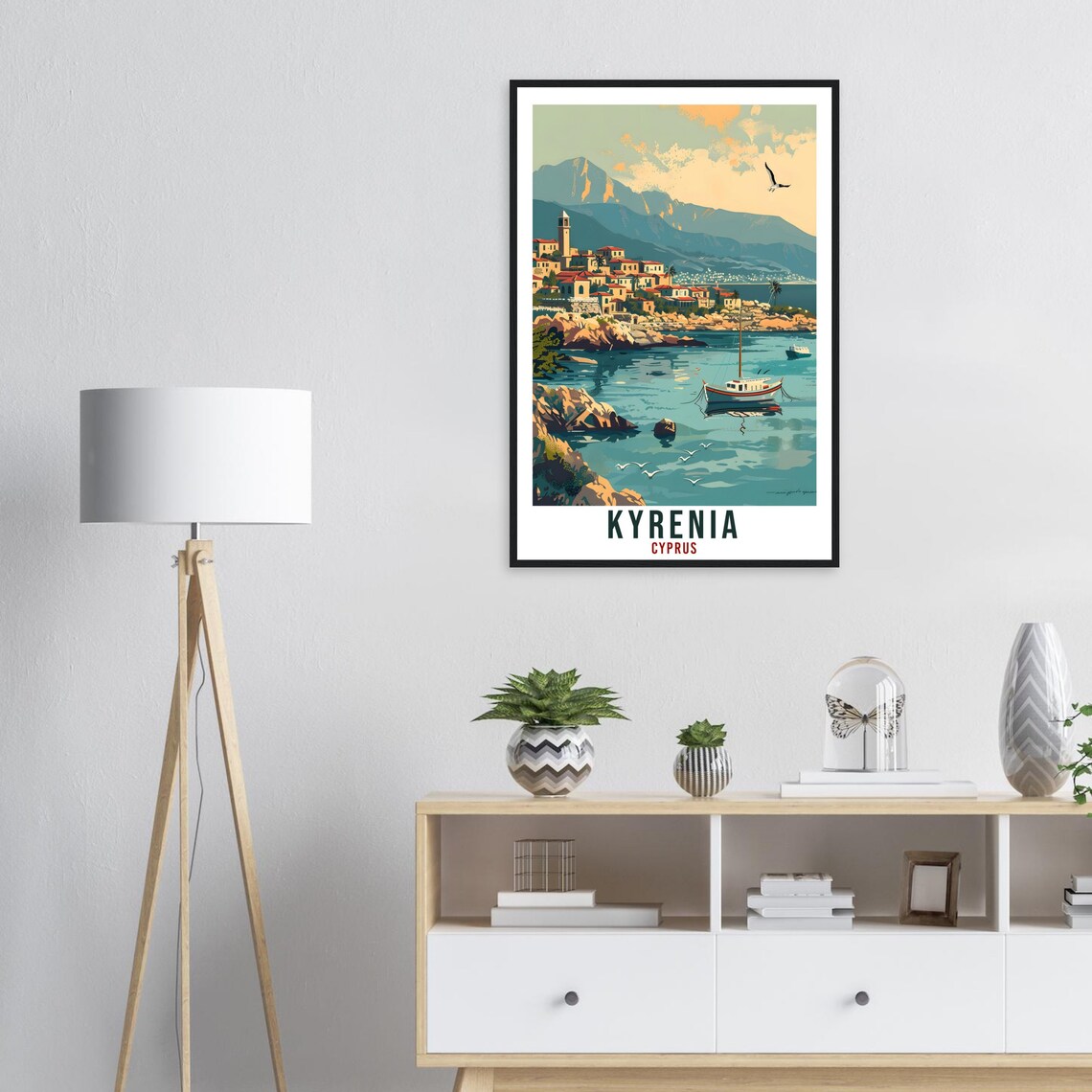 Kyrenia Cyprus Travel Print Cyprus Wall Art Wall Hanging Home Dcor Kyrenia Gift Cyprus Landmark Artwork Gift Cyprus Holiday Travel Poster - Image 2