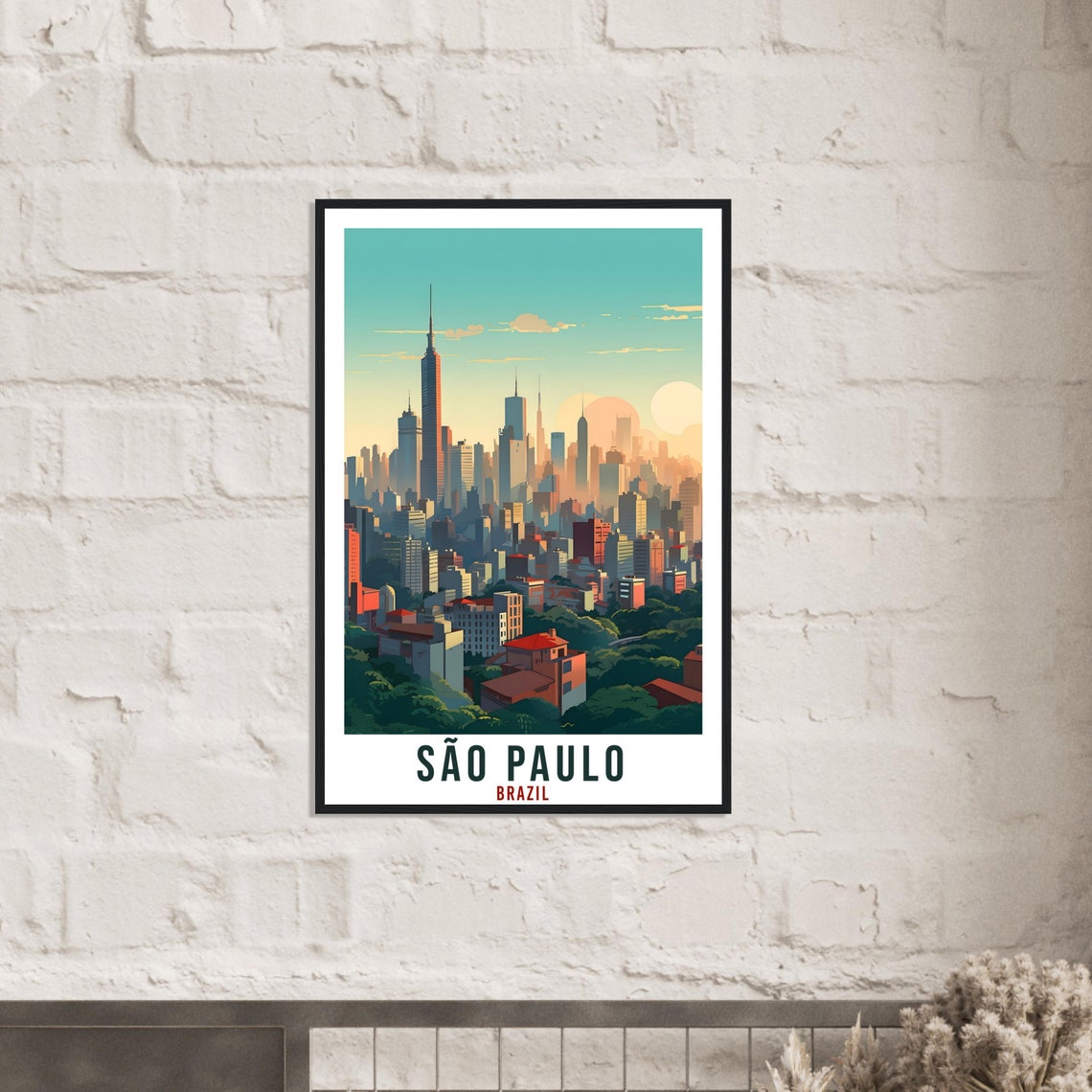 Sao Paulo Travel Print Wall Art Sao Paulo Brazil Wall Hanging Artwork Sao Paulo Art Gifts Sao Paulo Travel Poster Brazil City Art Lover Gift - Image 2