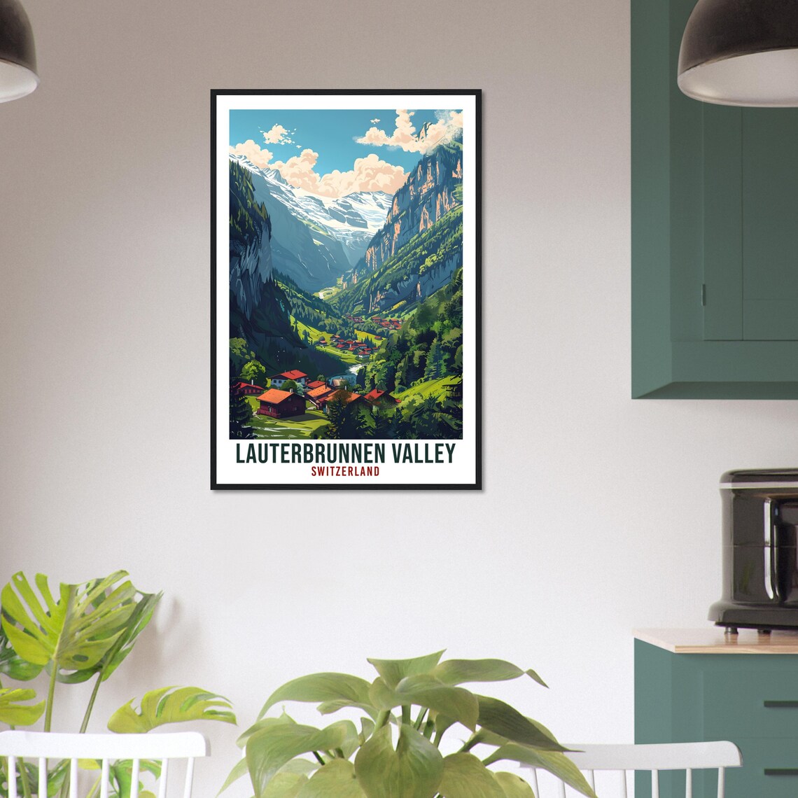 Lauterbrunnen Valley Switzerland Alpine Village Travel Poster - Image 3