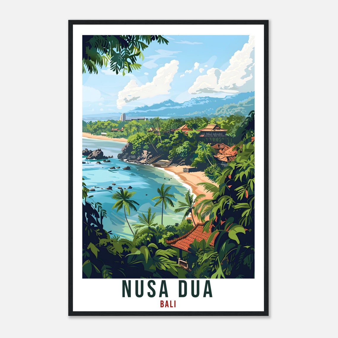 Nusa Dua Bali Travel Print Bali Wall Art Wall Hanging Home Dcor Nusa Dua Gift Landmark Artwork Travel Art Lovers Indonesia Travel Poster - Image 4