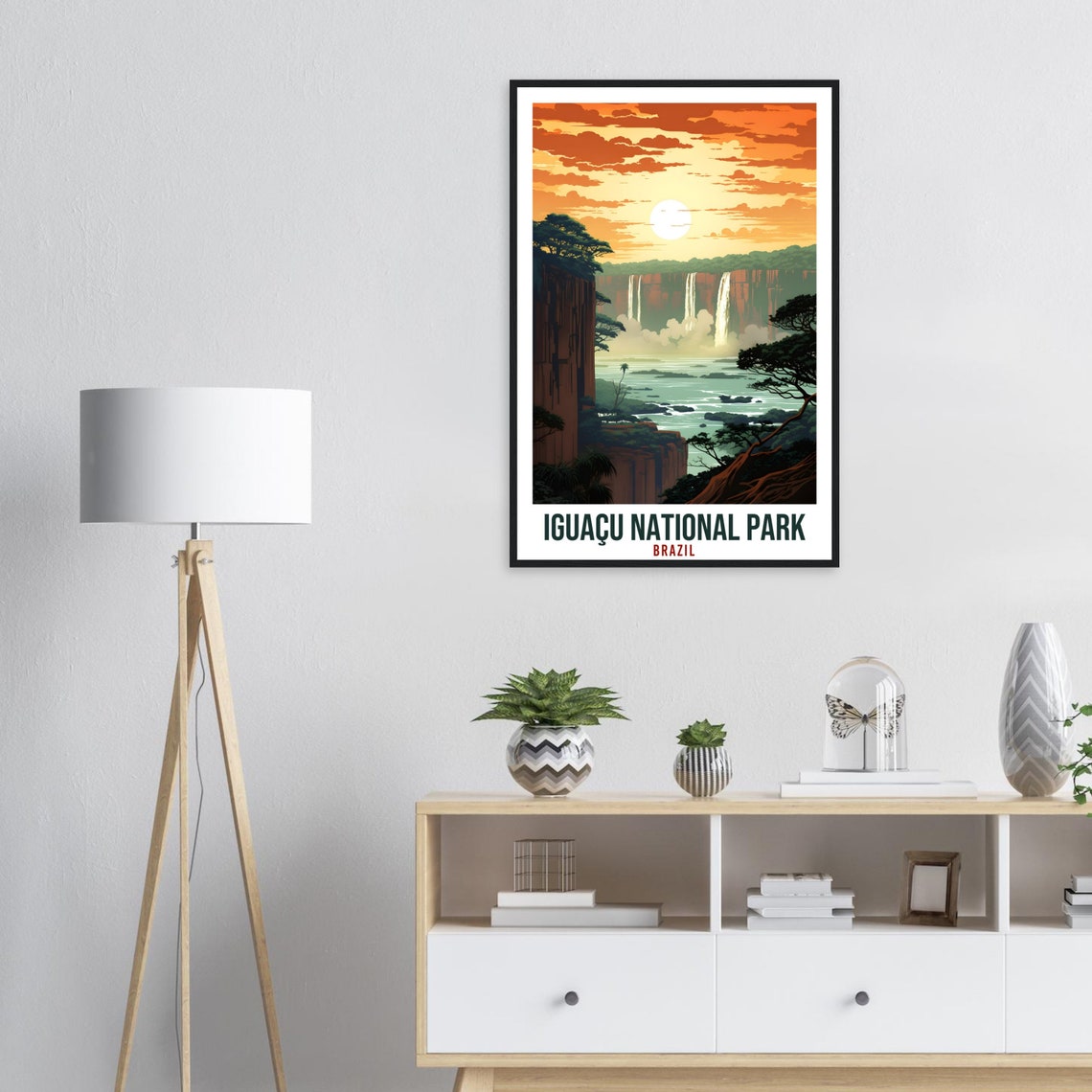 Iguau National Park Travel Print Wall Art Iguau National Park Brazil Wall Hanging Artwork Art Gifts Iguau Travel Poster Brazil Art Lovers - Image 4