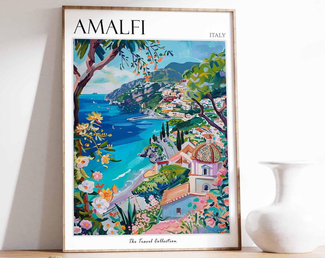 Amalfi Poster Amalfi Travel Print Italy Wall Art Italian Travel Print Italian Decor Amalfi Gift Italian Gift