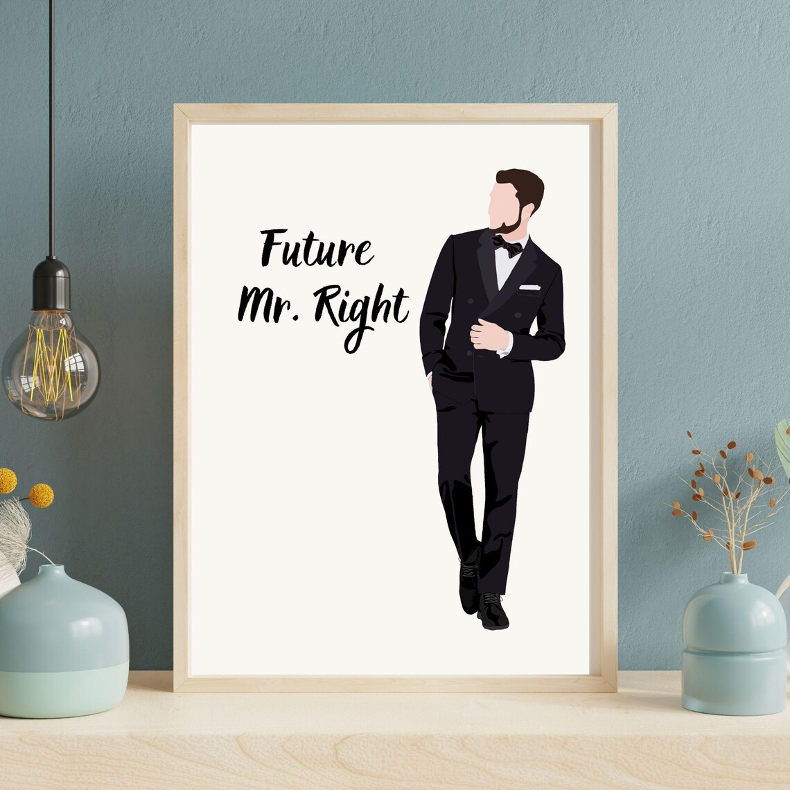 Future Mr Right Minimalist Art Print, Groom Illustration - Image 5