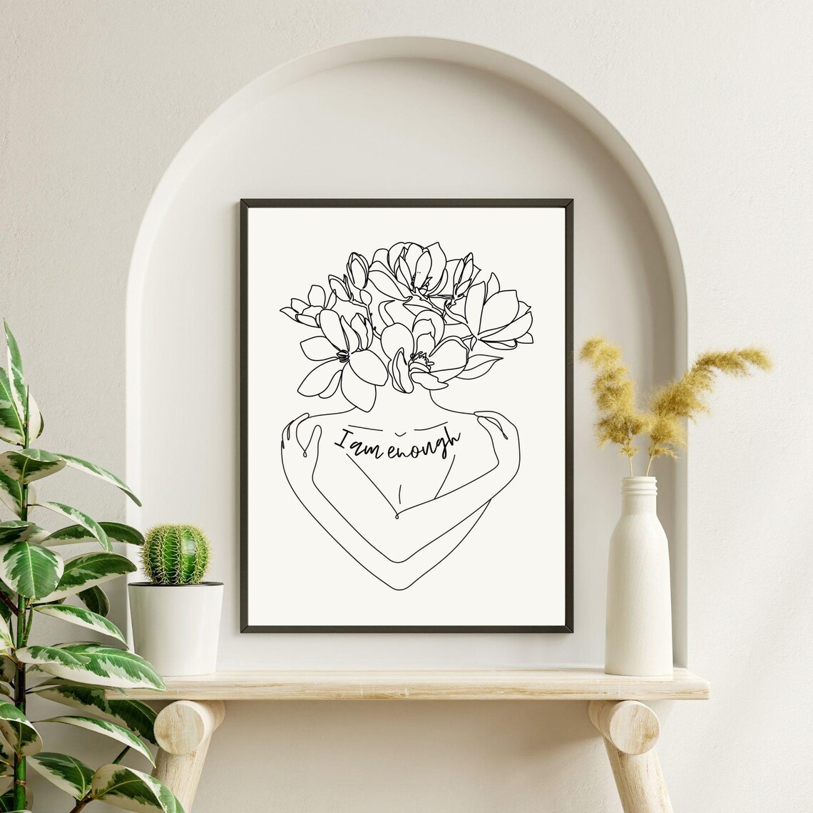 I Am Enough, Self-Hug Illustration Art Print - Image 5