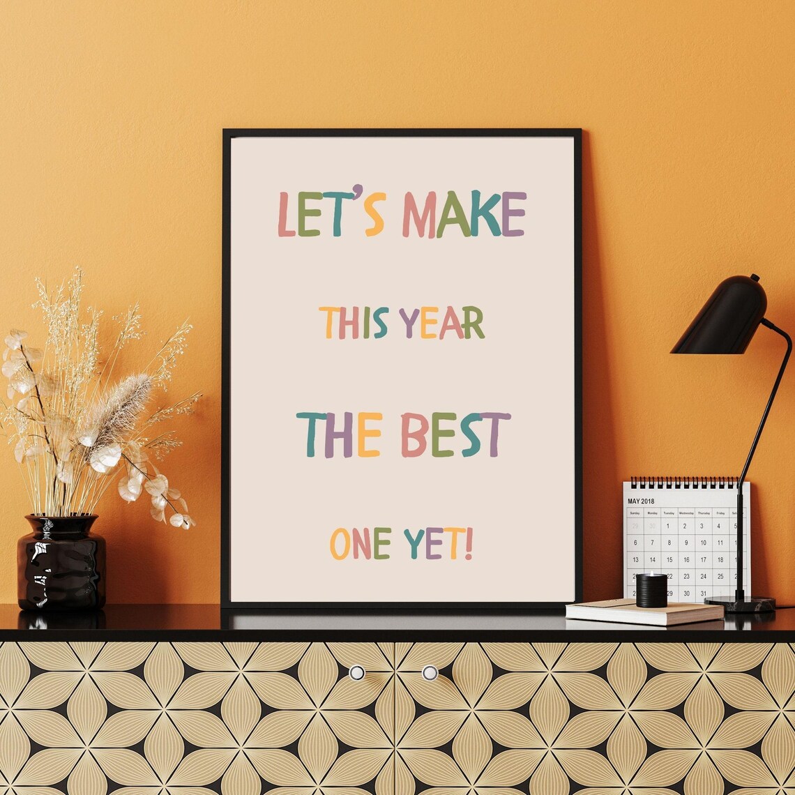 Let's Make This Year The Best One Yet Colorful New Year Quote Poster - Image 6