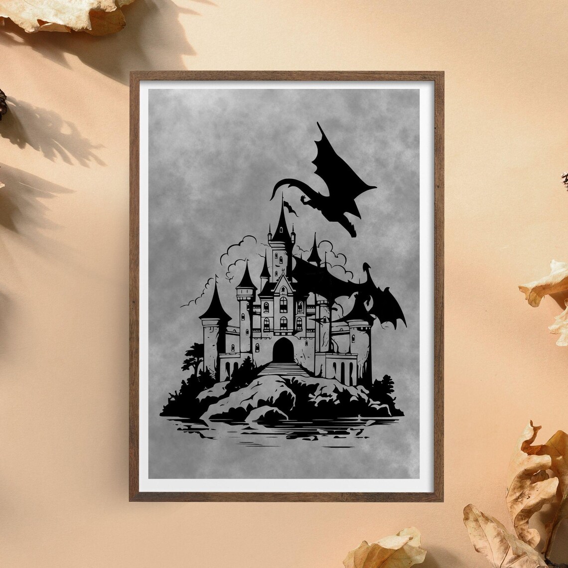 Dragon Fortress Minimalist Art Print - Image 2