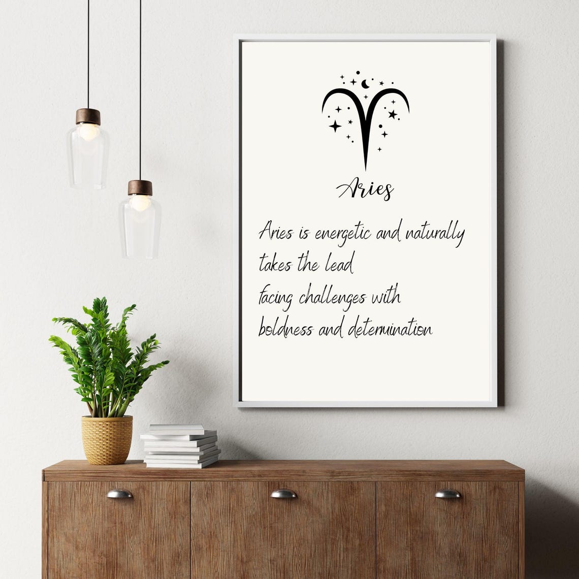 Aries Zodiac Sign Minimalist Art Print - Image 2