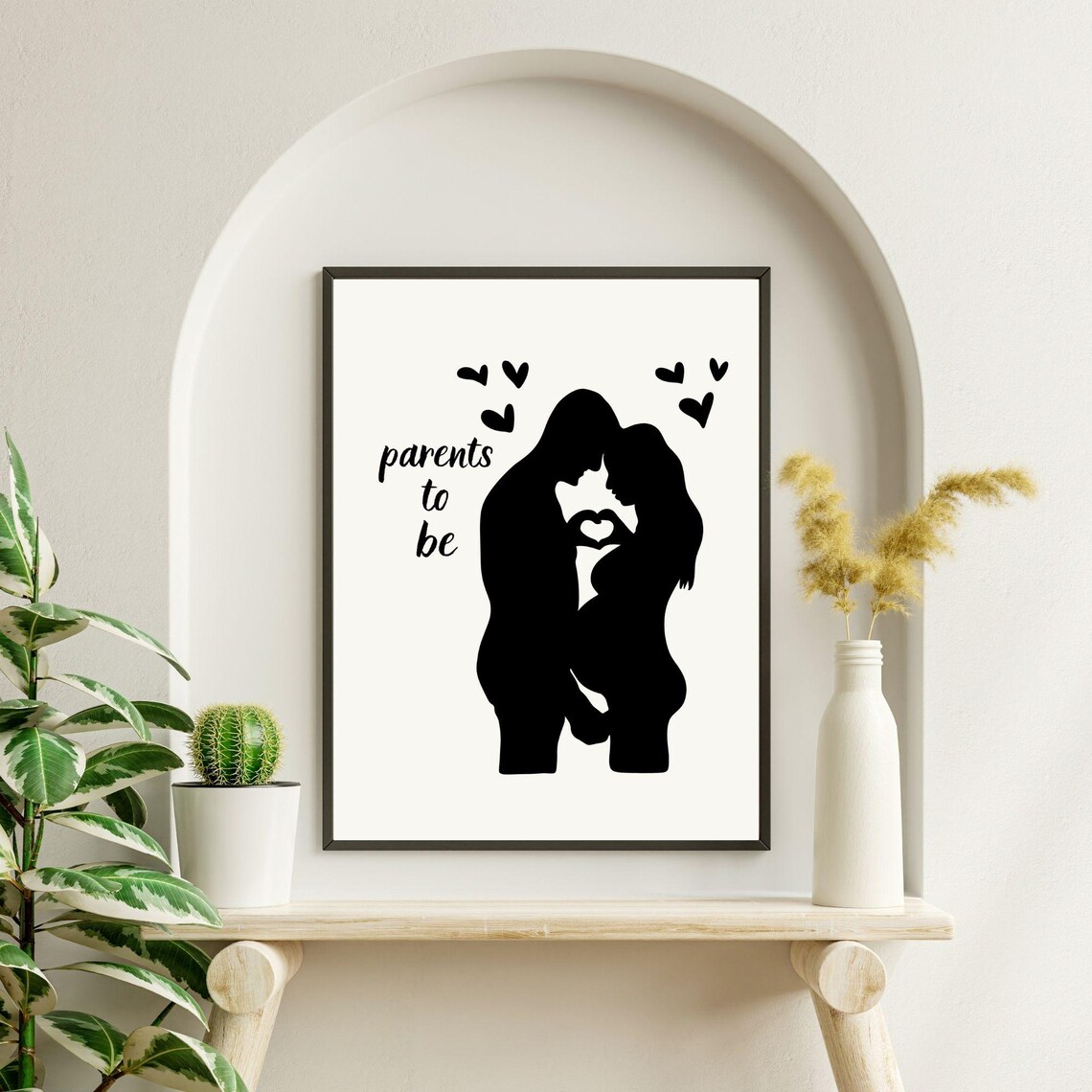 Parents To Be Minimalist Romantic Art Print - Image 6