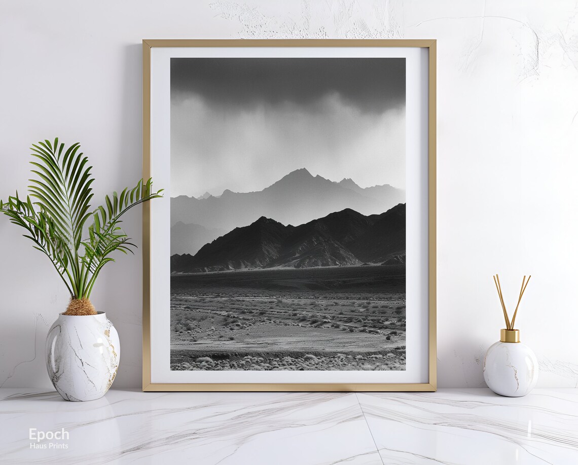 Rolling Hills And Mountain Ranges, Minimalist Art Print