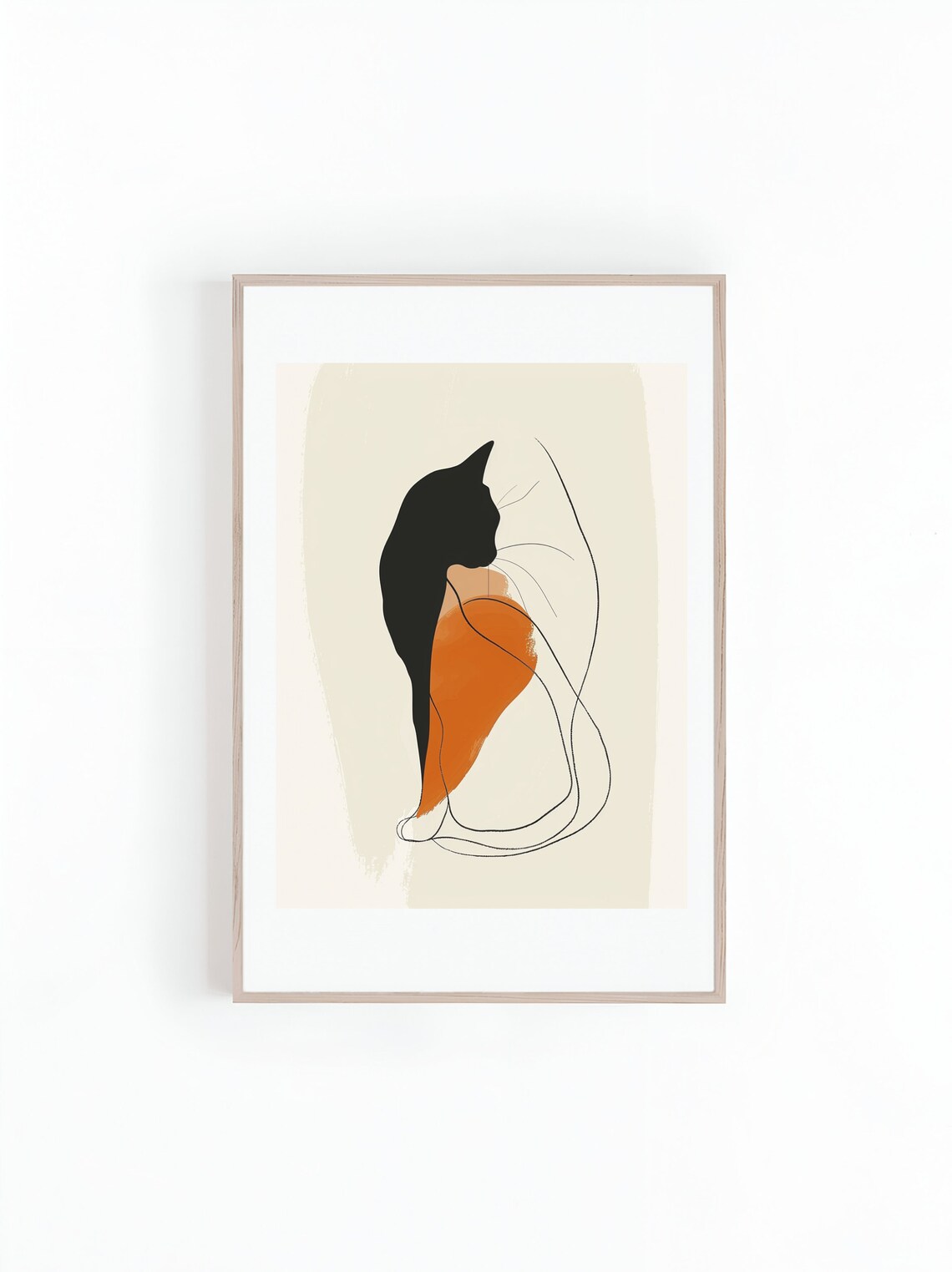 Line Drawing Of Cat, Minimalist Wall Art Print - Image 3
