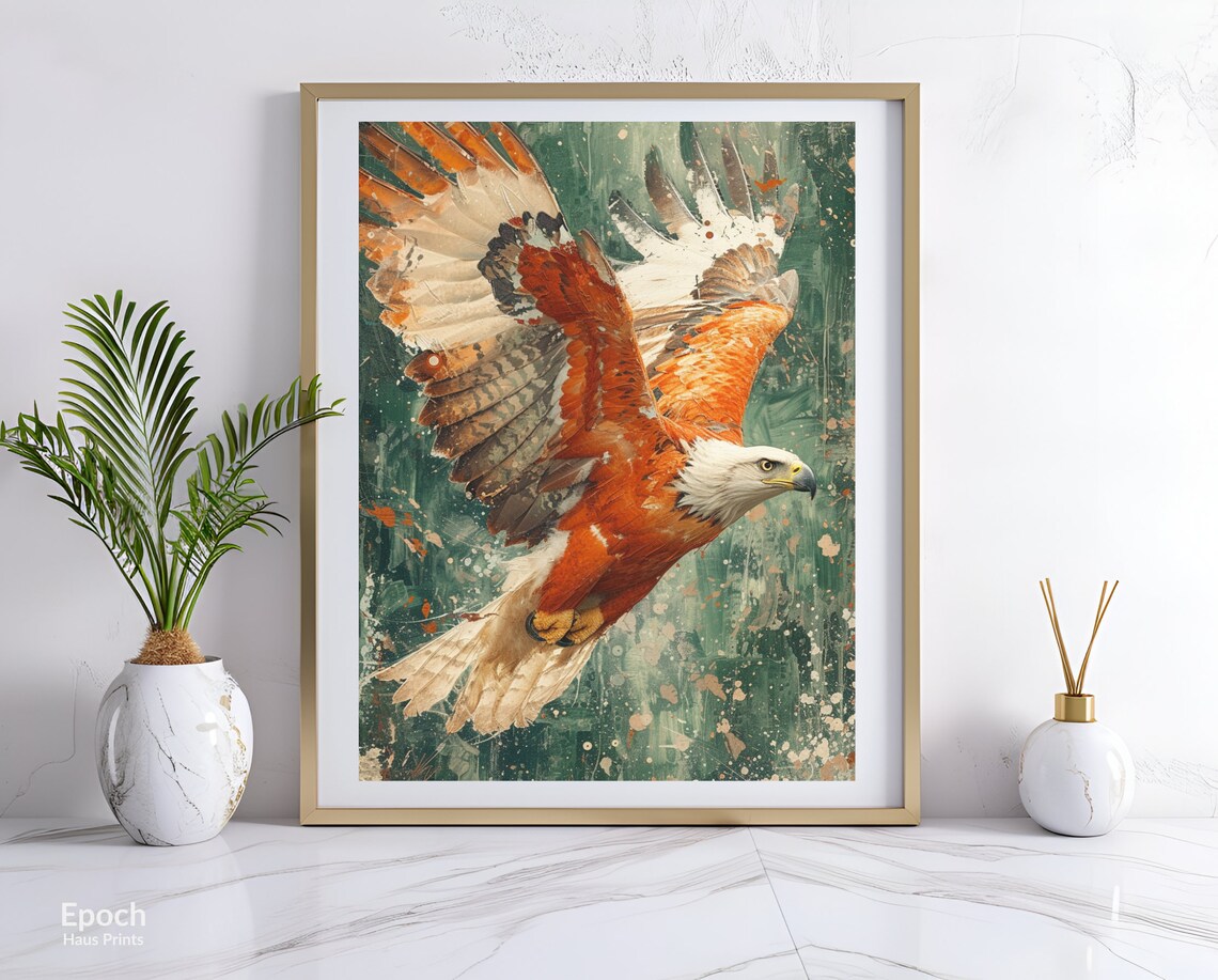 Bohemian Style Eagle Art Print, Boho Decor - Image 2