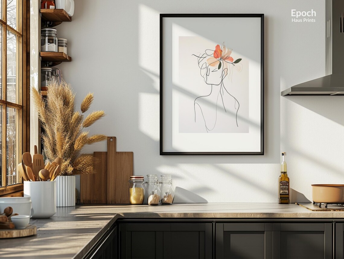 Abstract Woman Stencil Line Art, Minimalist Print - Image 2