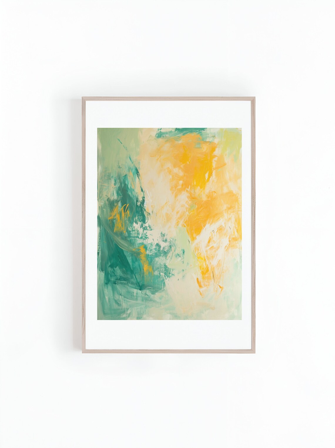 Orange and Teal Abstract Oil Painting Art Print