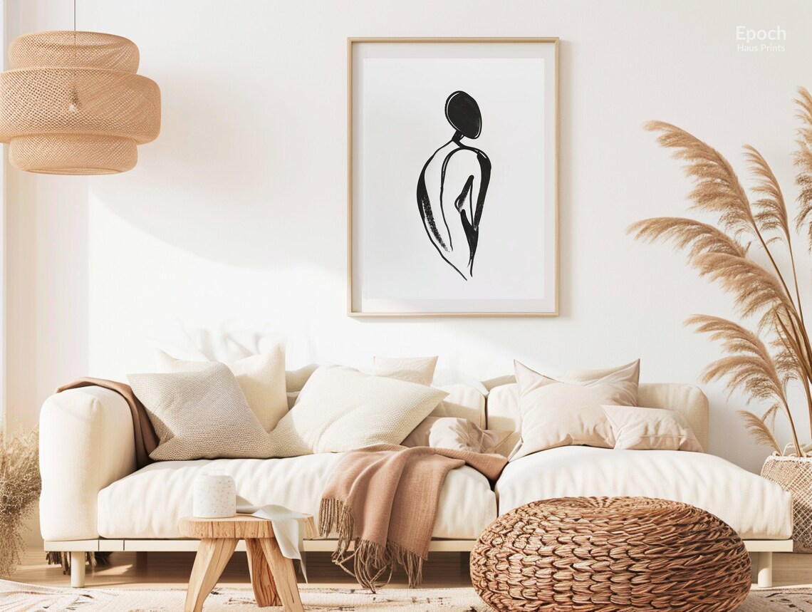 Abstract Woman Stencil Line Art, Minimalist Print - Image 3