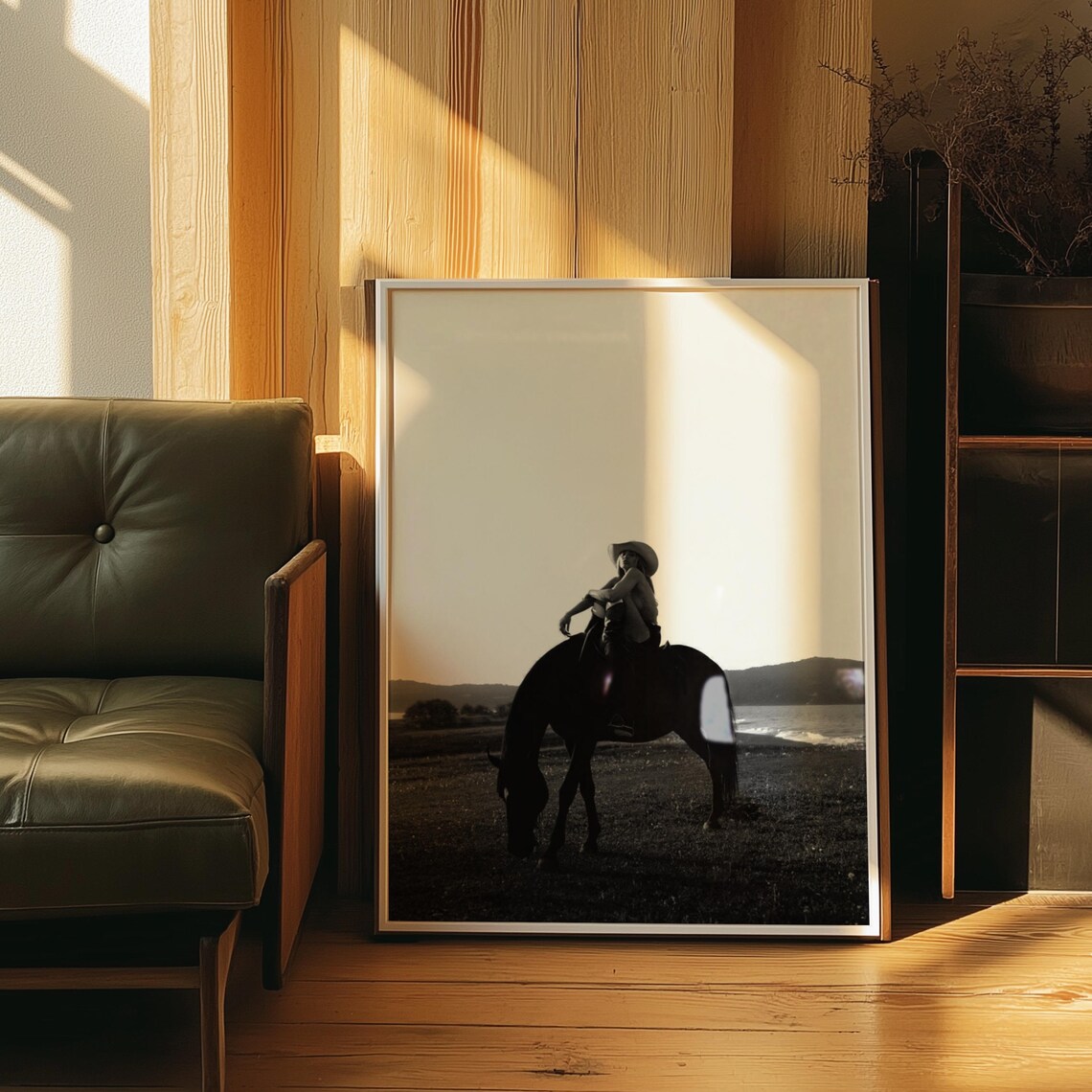 Vintage Cowgirl Horse Retro Western Art Print
