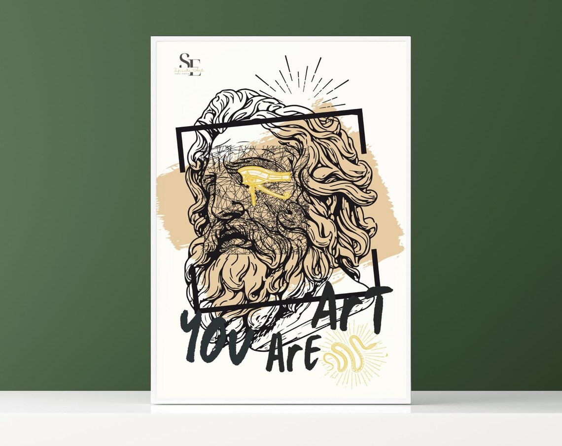 You Are Art Classical God Gold Eye Of Horus Line Drawing Poster