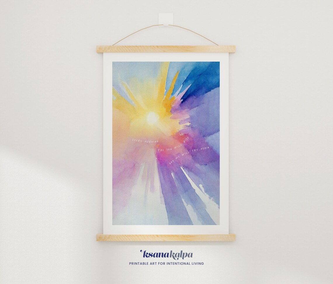 Try Again Every Morning Therapy Office Art Print - Image 2