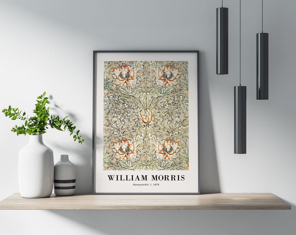William Morris Honeysuckle 1876 Floral Botanical Pattern Poster